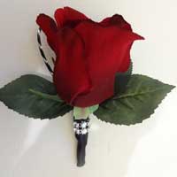 Red rose boutonniere like the one worn by the 11th Doctor