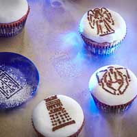 Doctor Who cake and cupcake dusting stencils