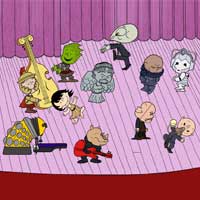 Doctor Who characters replicating an image from "A Charlie Brown Christmas"